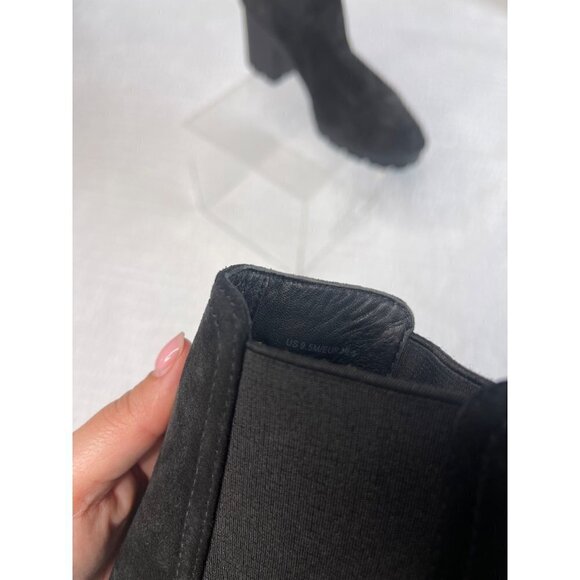 Vince Henderson Weatherproof Suede Chelsea Chunky Ankle Boot Black SZ 9.5M NEW - Picture 6 of 15